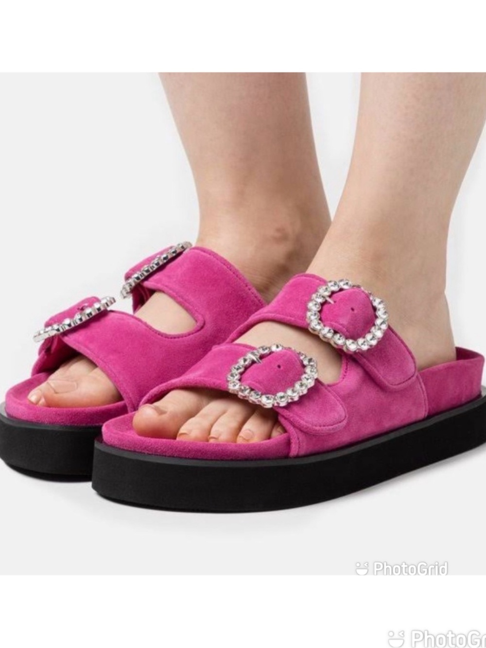 Maje Diamanté Platform Sandals